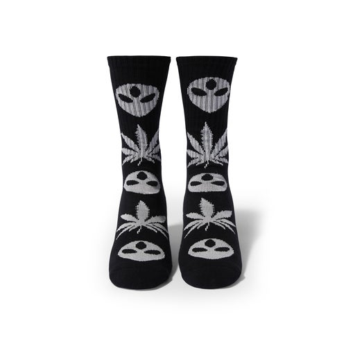 HUF X ALIENLABS CREW SOCK｜TIE DYE, BLACK｜￥3,960