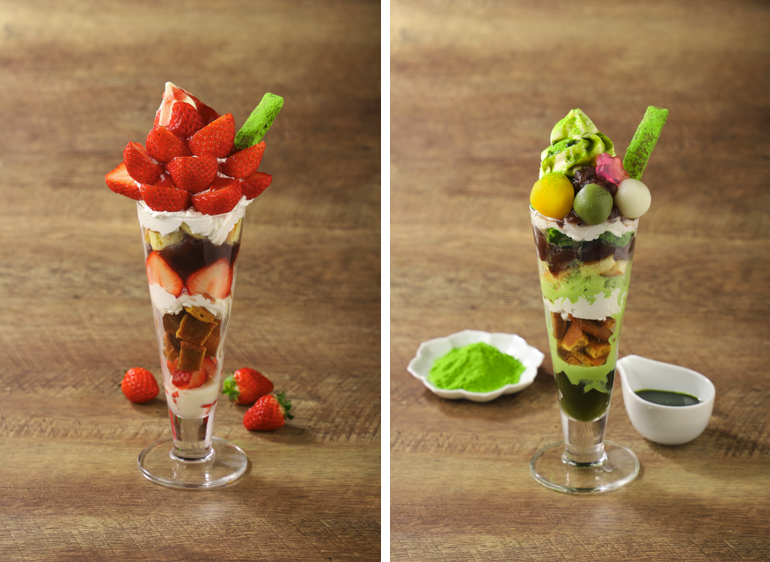 いちご・抹茶パフェ