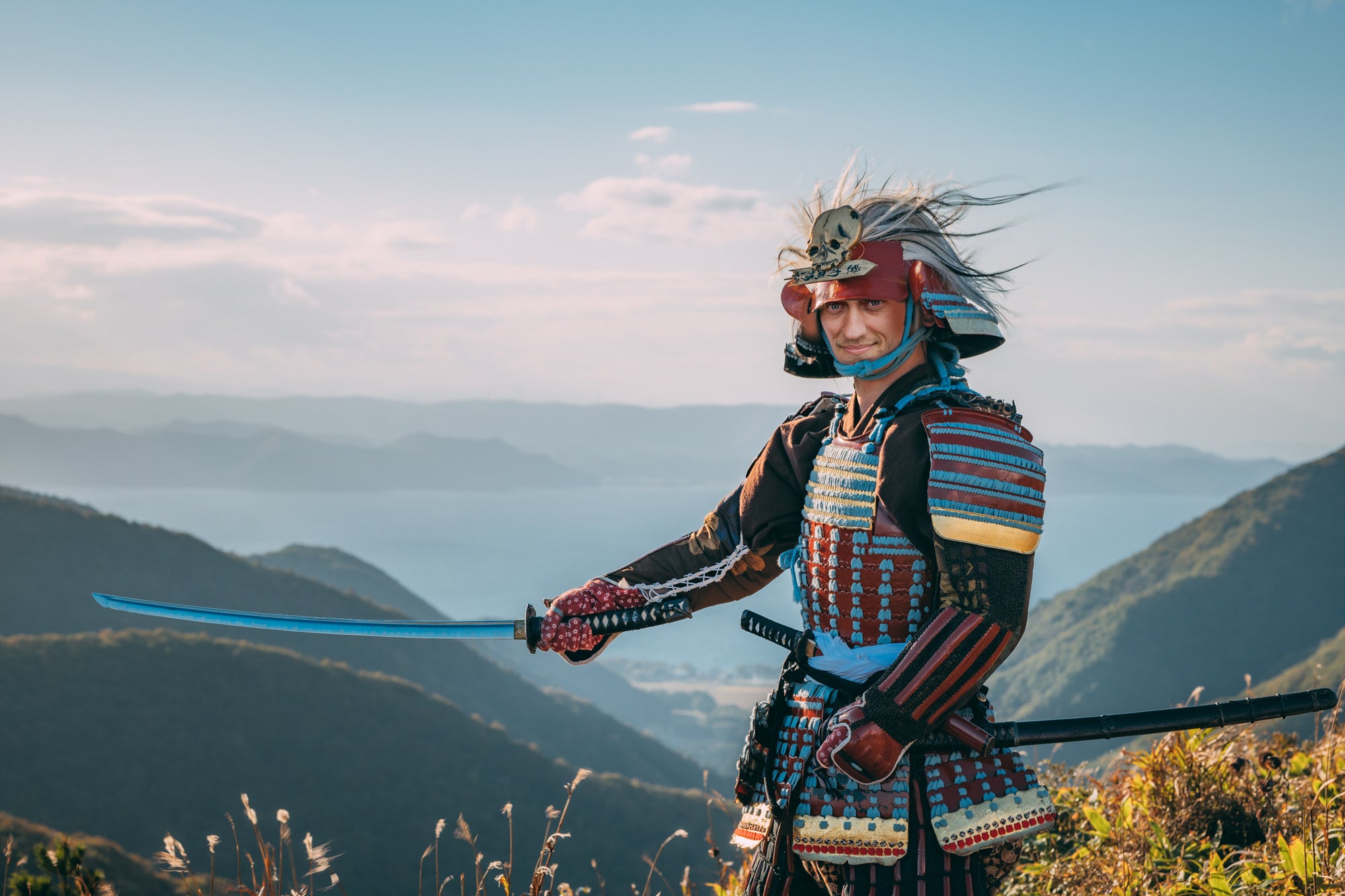 甲冑で箱根散策、記念撮影