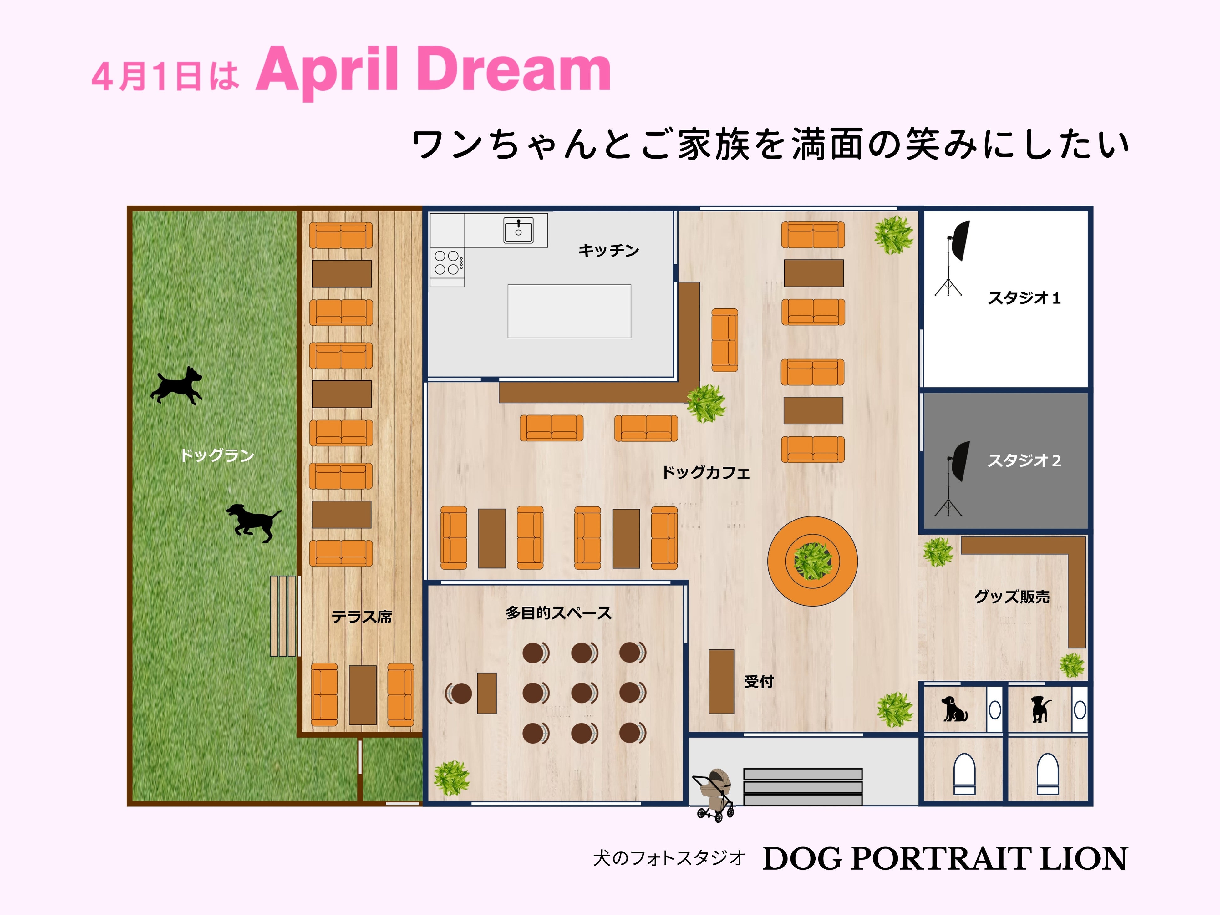 ワンちゃんとご家族を満面の笑みにしたい複合型フォトスタジオ