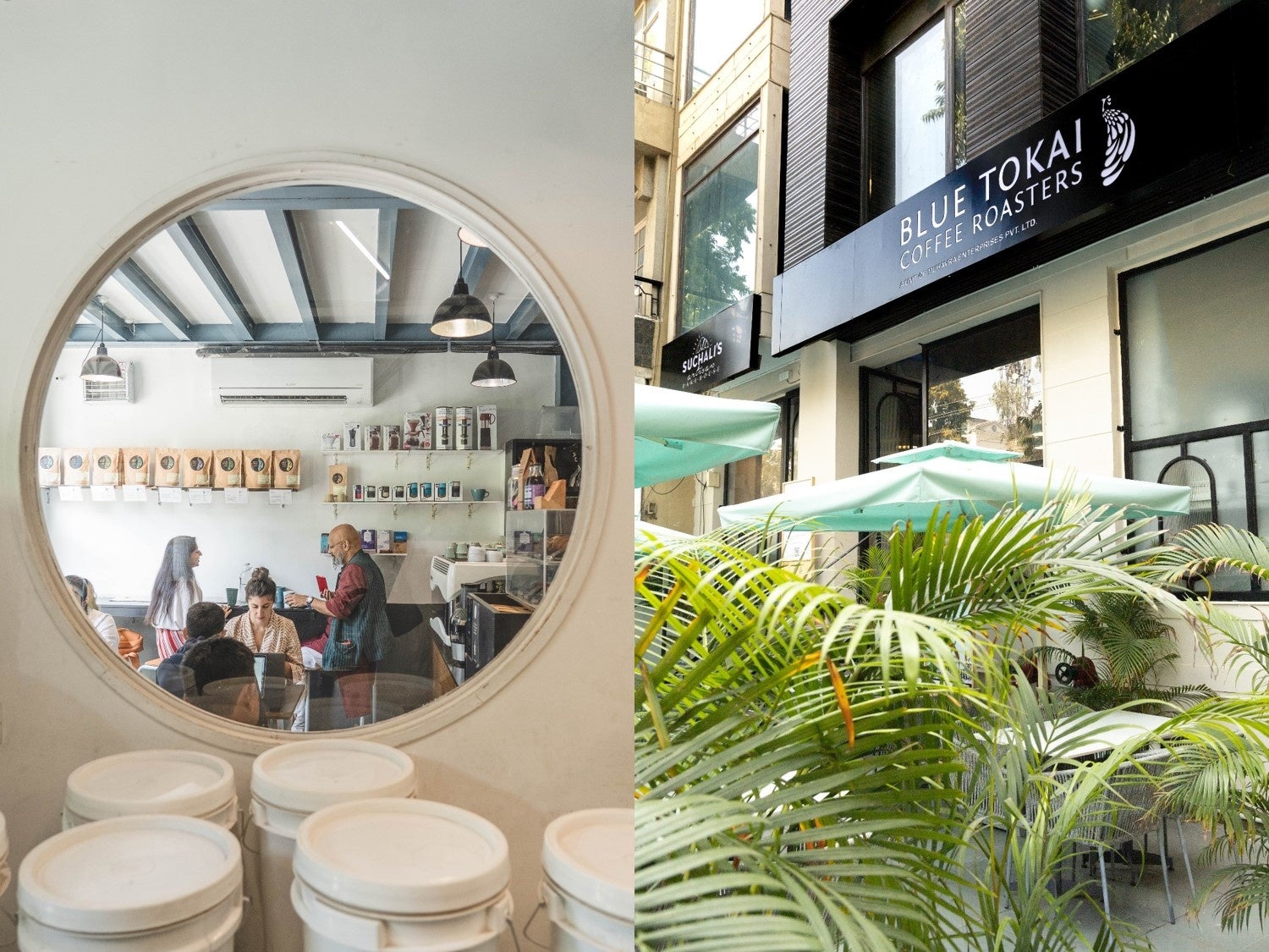 インドのブルートーカイのカフェと「丸窓」