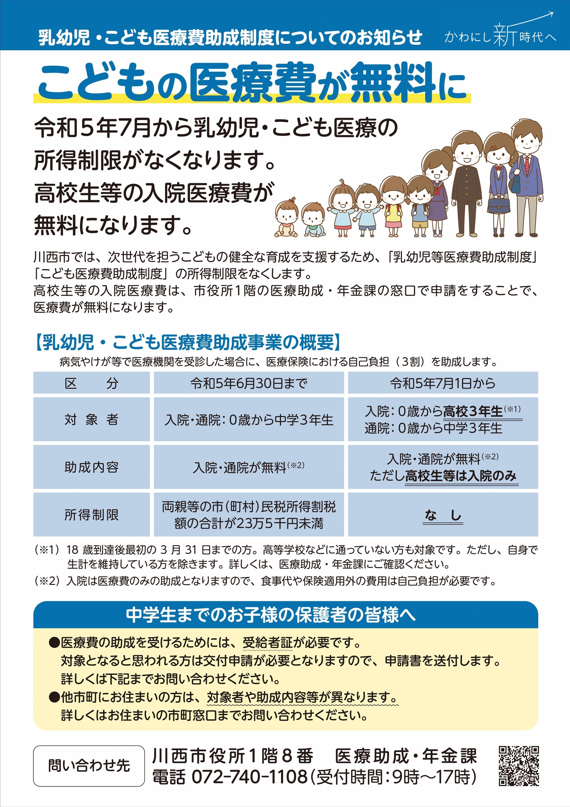 乳幼児・こども医療費助成制度についてのお知らせ
