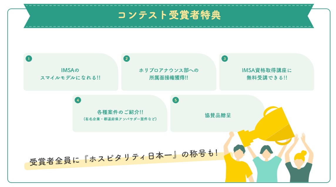 IMSA主催の第1回スマイルコンテスト、2次審査開始！受賞者には特典あり