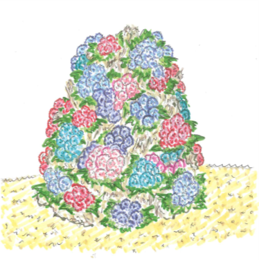 流木とあじさいの丘