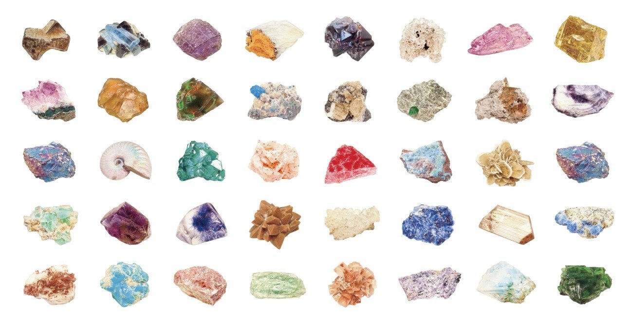 奈良 蔦屋書店】 『石の辞典』掲載のイラスト原画展示 「鉱物を愉しむ