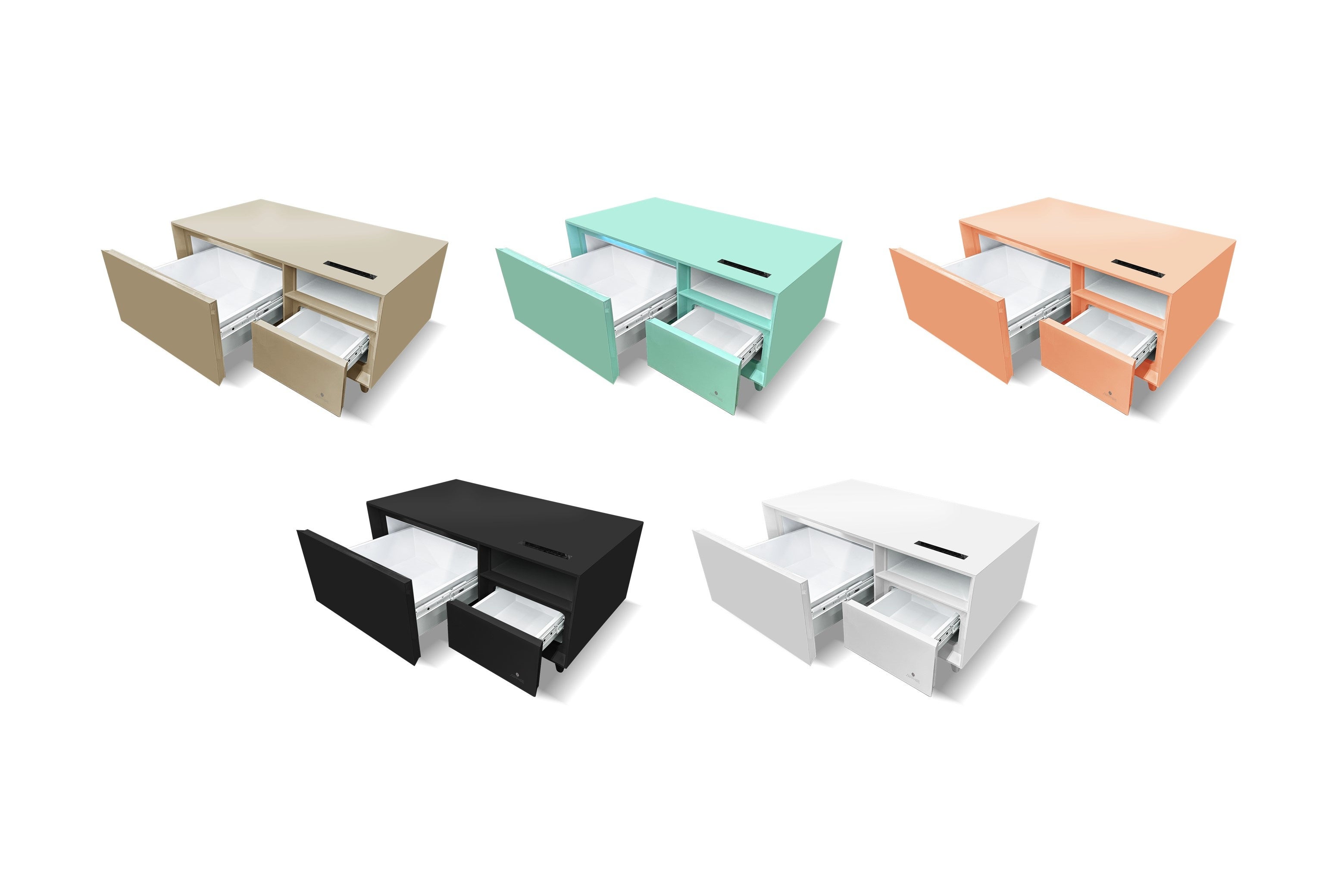 SAPPHIRE SMART TABLE　STB80　カラー（上段左から）：トフィー、ミント、アプリコットブラック、ホワイト