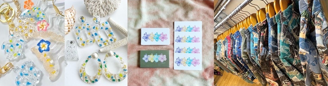 （写真左から）Hale Ka Pilina、ETSUKOTAGUCHI ART、デロチャンクアロハワークス