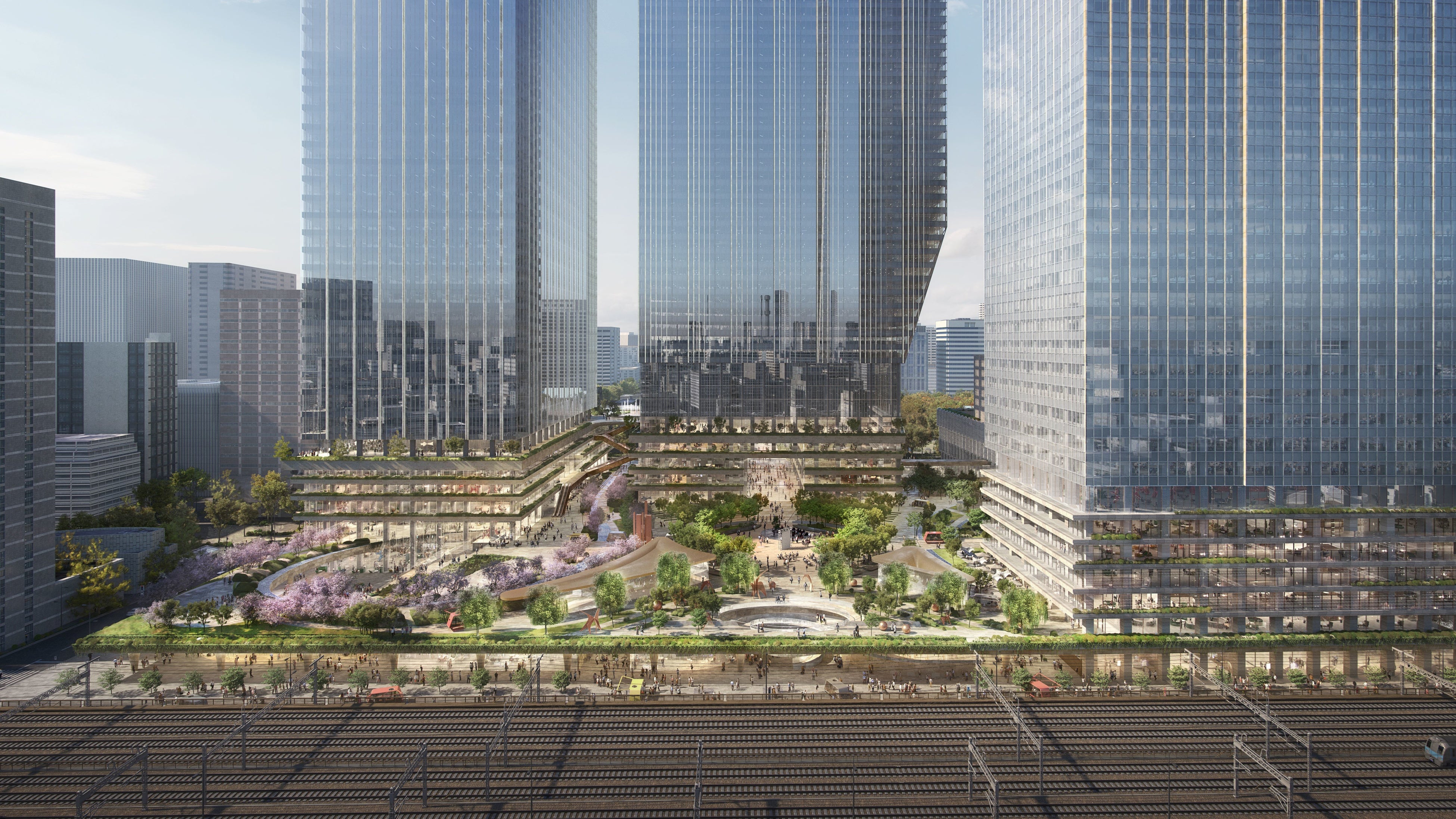 銀座側から2haの大規模広場を臨む（イメージ）