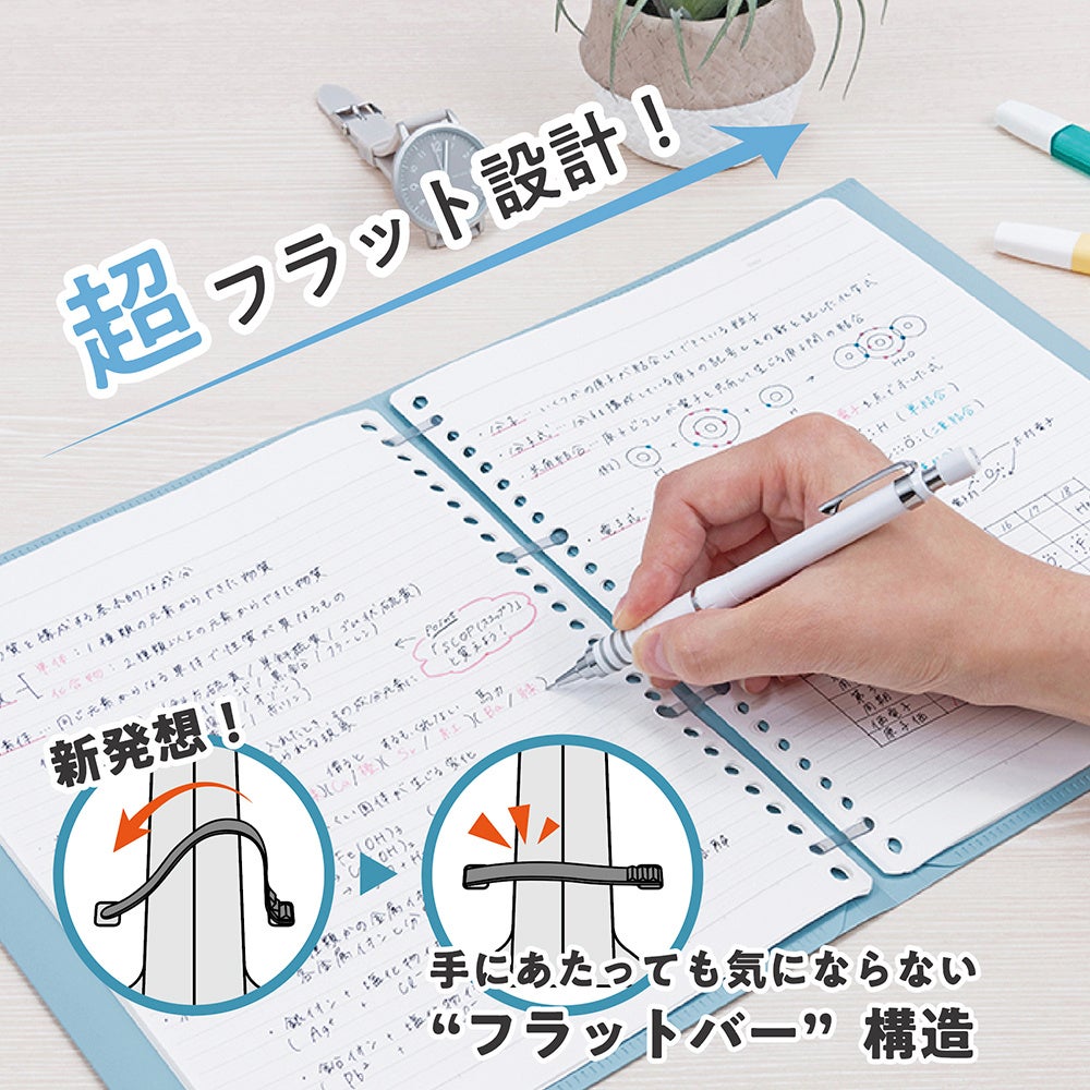超フラット設計！バインダーの特徴であるリングの厚みを解消した