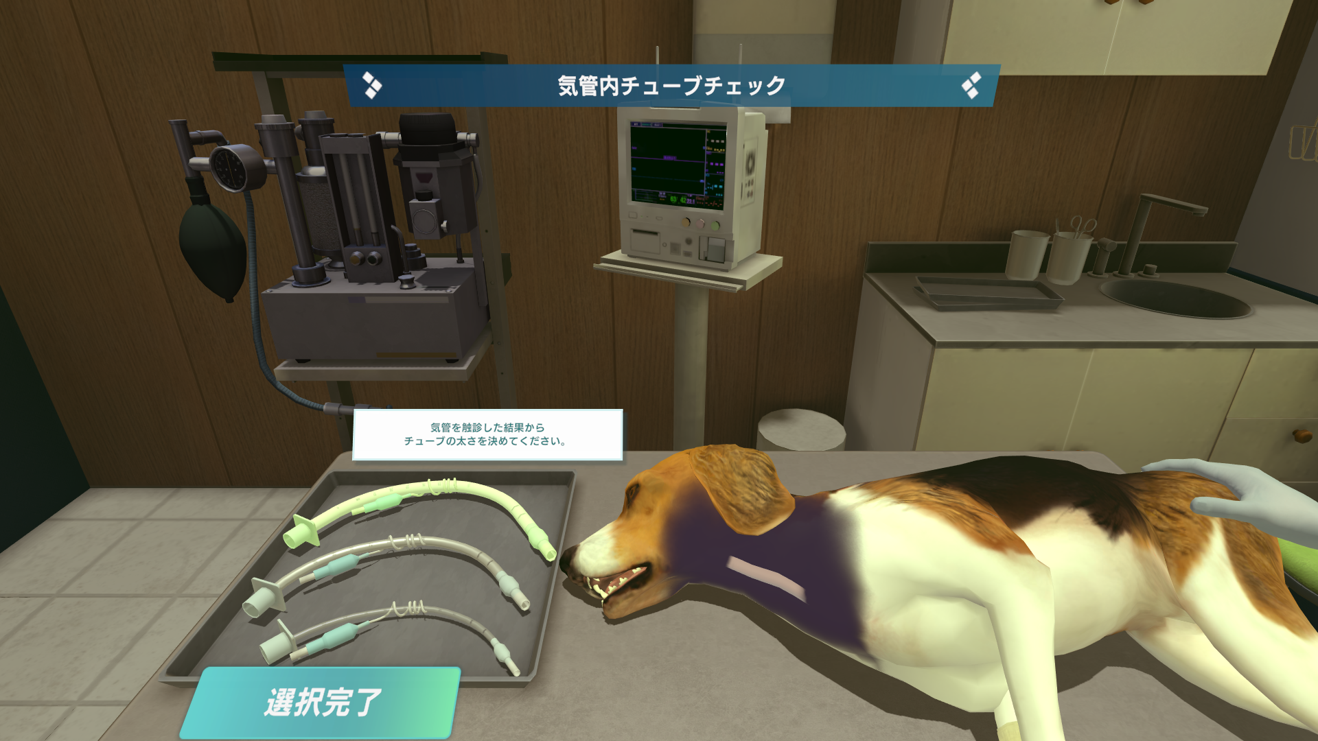 犬の気管挿管_気管確認