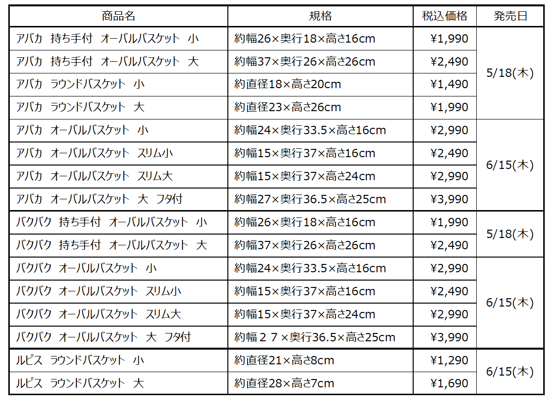 5/18（木）・6/15（木）無印良品 マニラ麻を無駄なく使った収納用品3