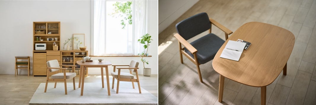 無印良品 高さが変えられる木製テーブルと、木製アームチェアを発売 無印良品 高さが変えられる木製テーブルと、木製アームチェアを発売