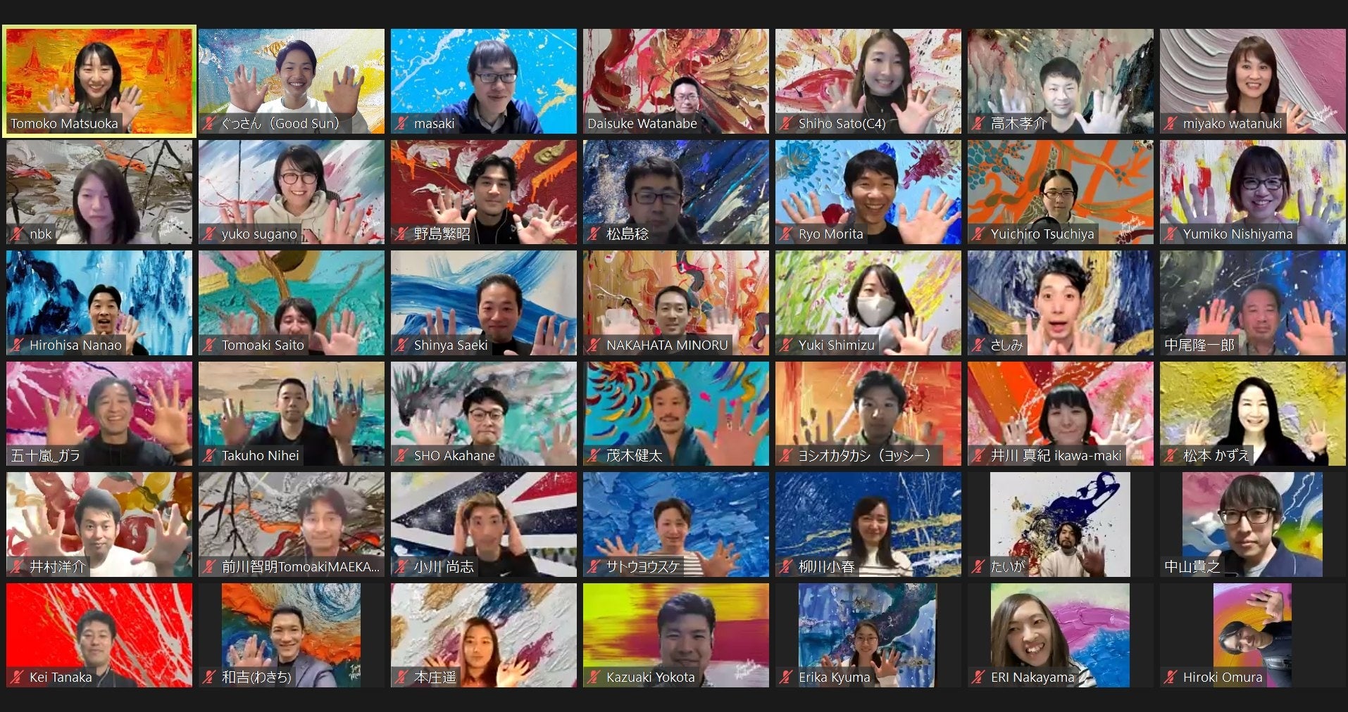 ▶松岡が手掛けたzoom背景画（一部）　※会場にて一部作品を展示、オーダーを受け付け予定（枠数限定）。