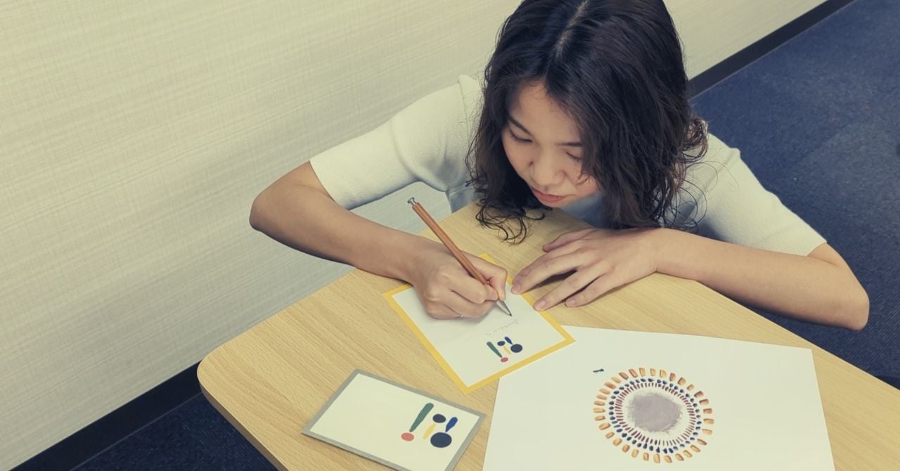 手紙執筆の様子