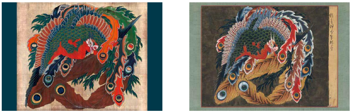 岩松院本堂天井絵「鳳凰図」（通称：八方睨み鳳凰図）ポストカード　　　岩松院天井絵原図「鳳凰図」ポストカード