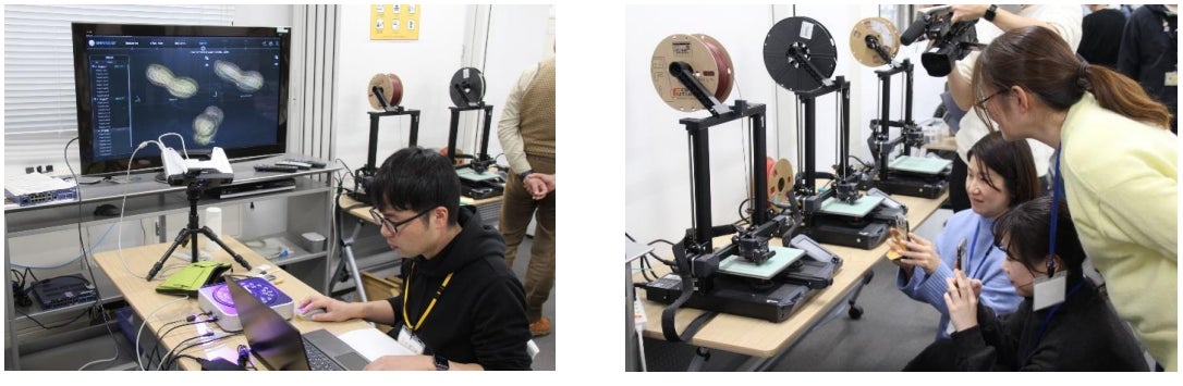 ３Dスキャナーで立体物をスキャン　　　　　　　　　　　　　　３Dプリンターでの立体物造形