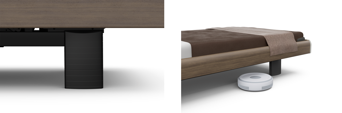 ロボット掃除機が入る高さに調整可能。