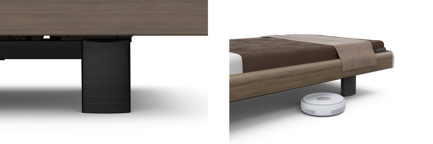 ロボット掃除機が入る高さに調整可能。