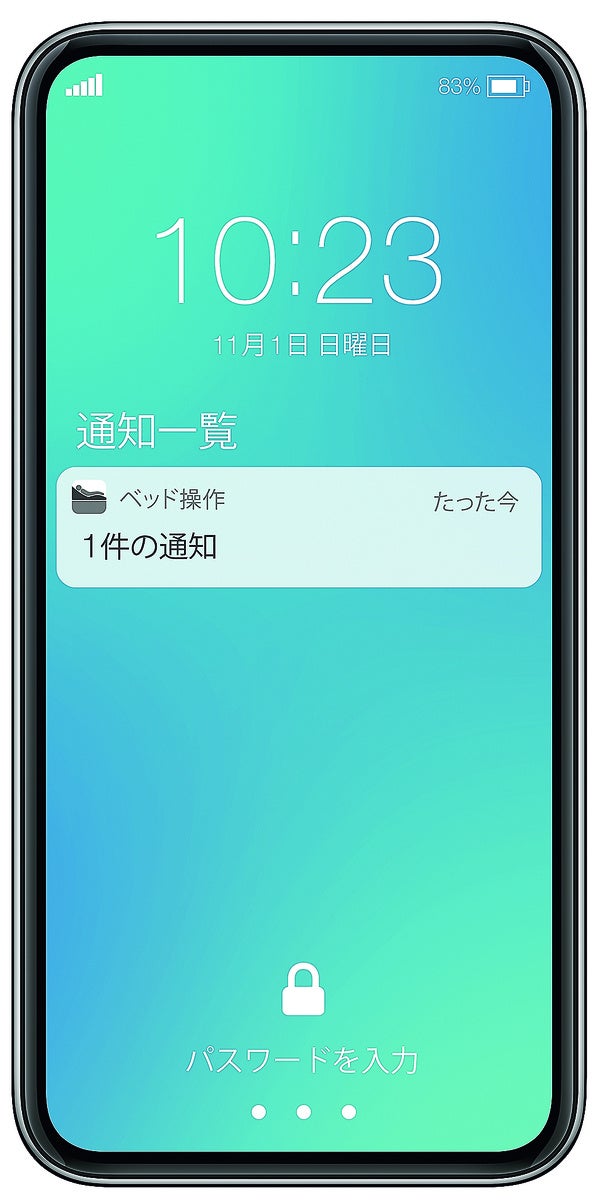 アプリ通知イメージ。
