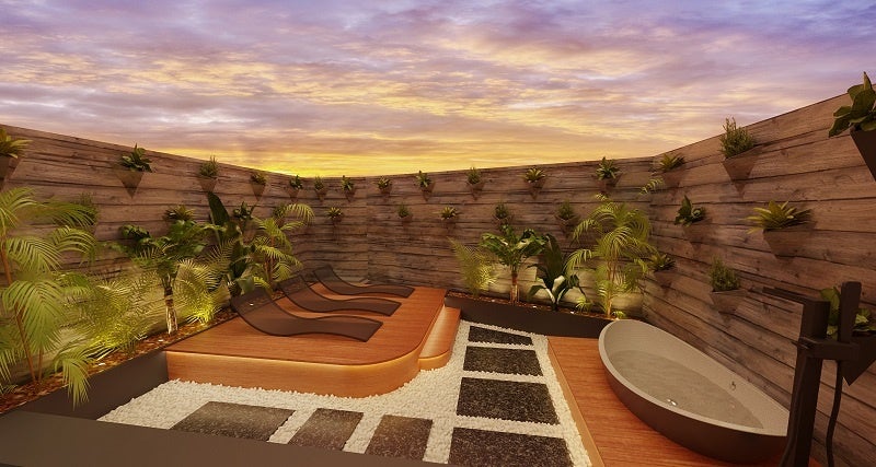 外気浴ができるスペース