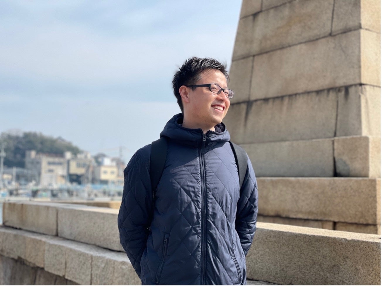 鞆の浦から見える多島美に目を輝かせる