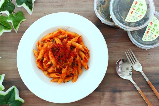 メニュー例② 広島菜キムチとじゃこのアラビアータ