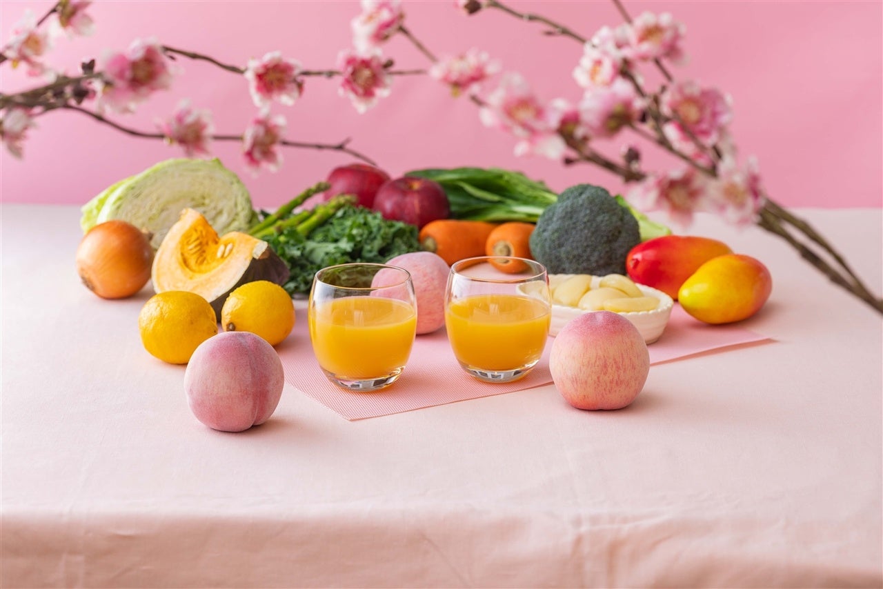 カゴメ野菜生活100信州白桃ミックス_グラスカットイメージ