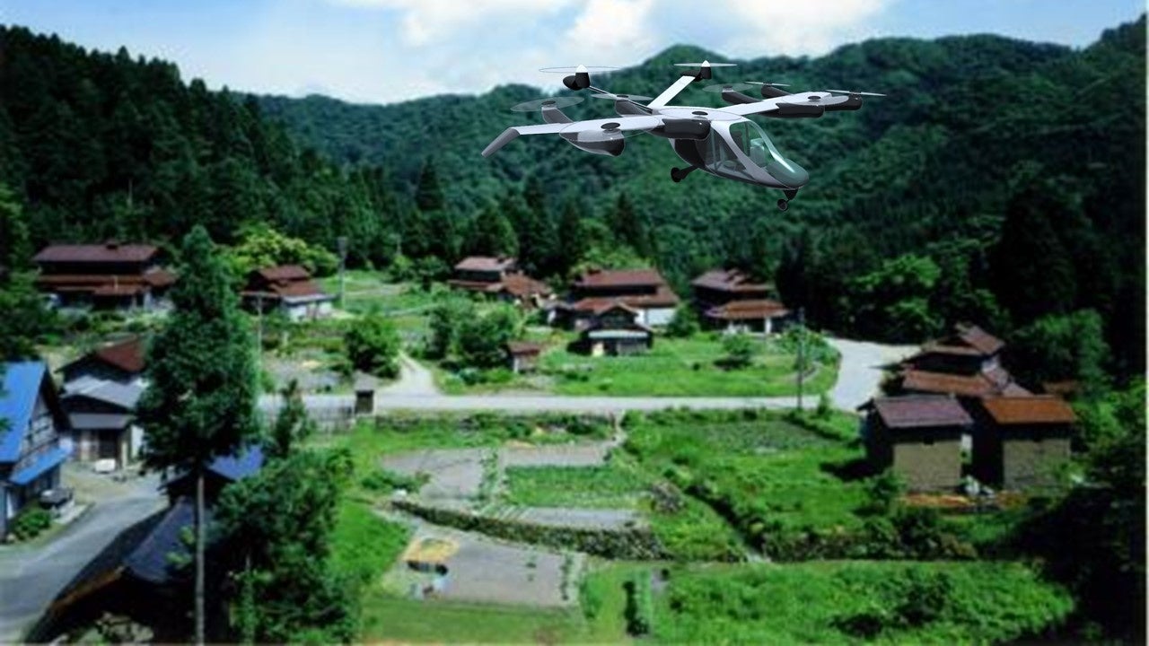 加賀市と空飛ぶクルマのイメージ