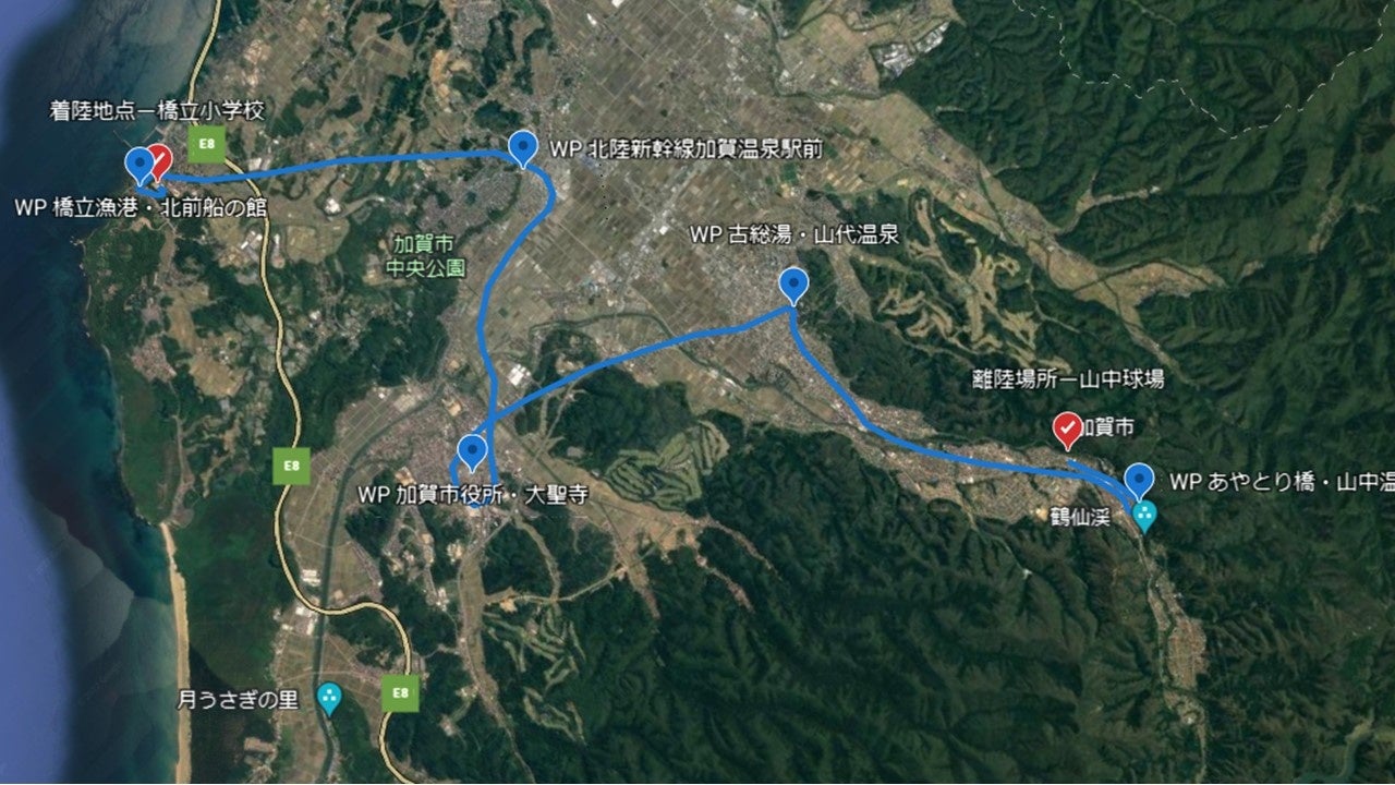 （Google Earth）飛行ルート検証