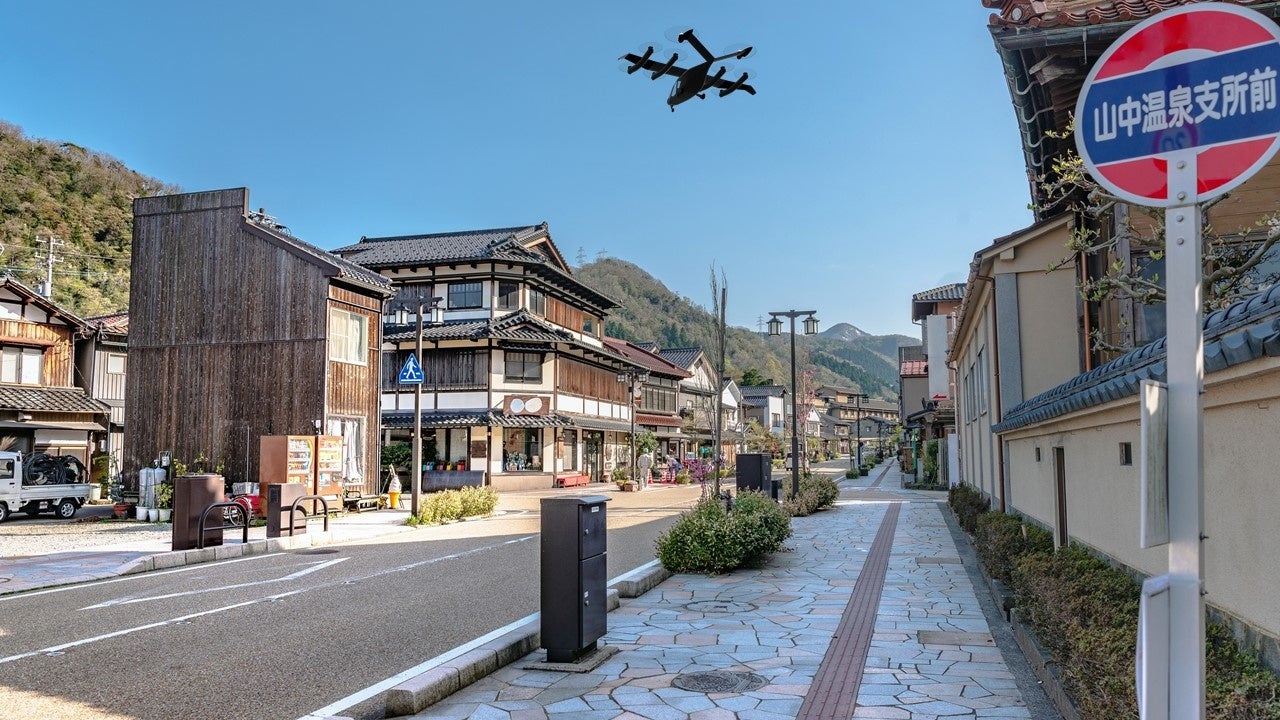 加賀市と空飛ぶクルマのイメージ