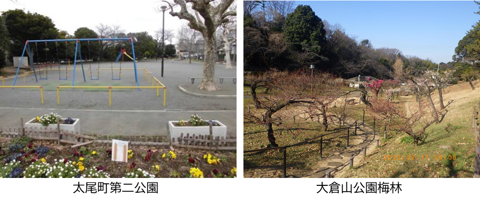 園外活動の行き先となる公園の例（他にも多数あり、どこで行うかは保育所等によって異なります）