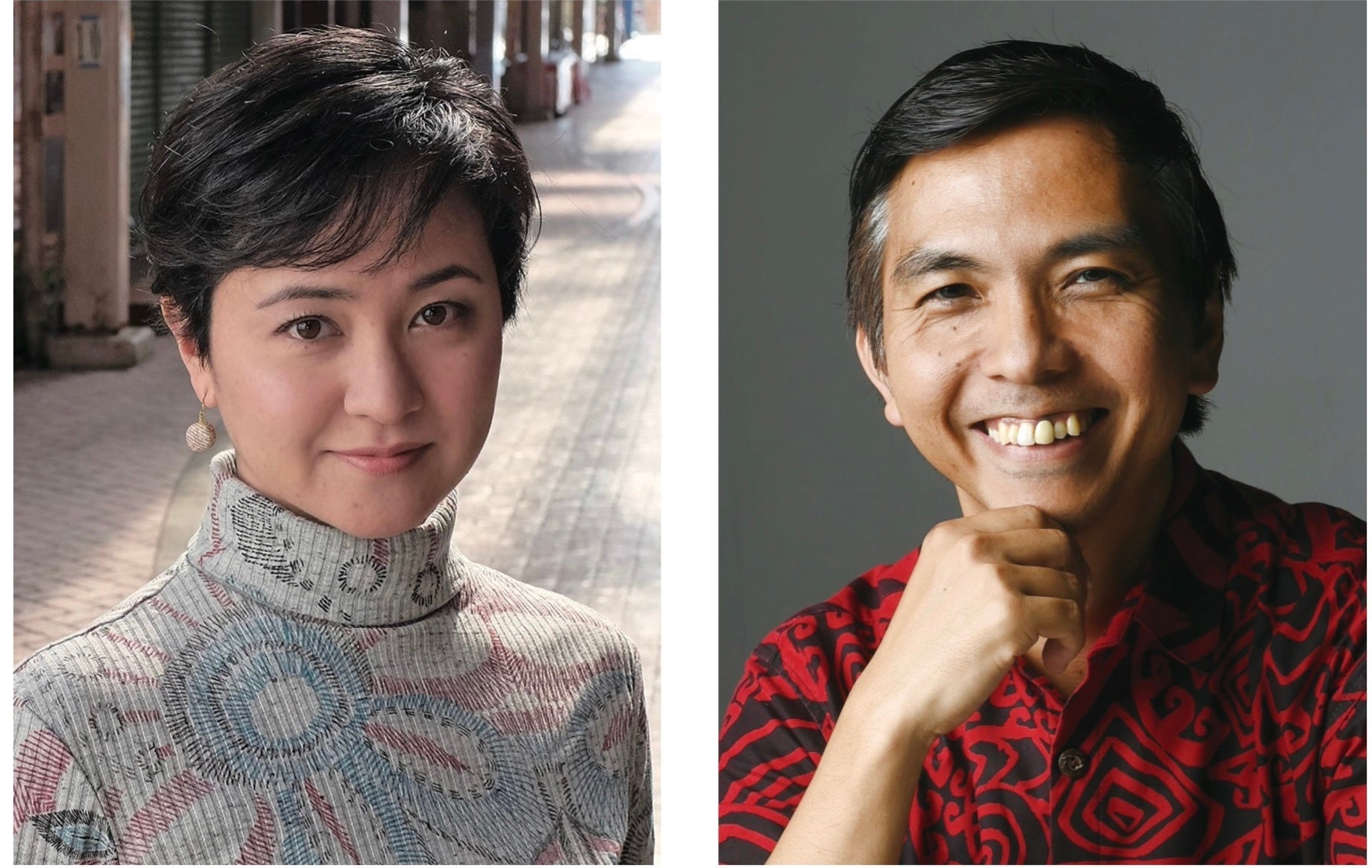 （左から 大城クラウディア、平田大一）