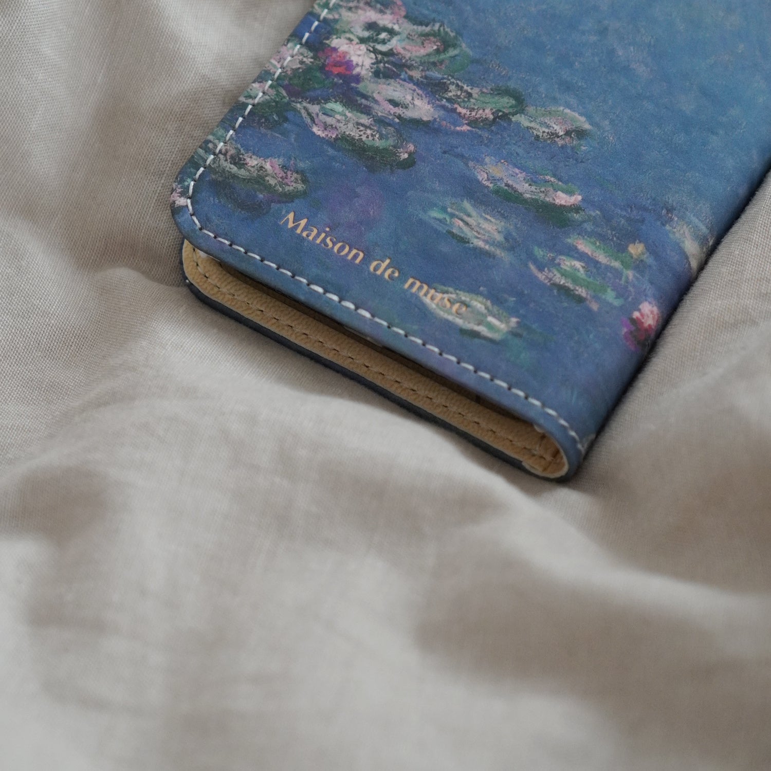 全機種対応 手帳型ケース クロード・モネ「睡蓮」刻印