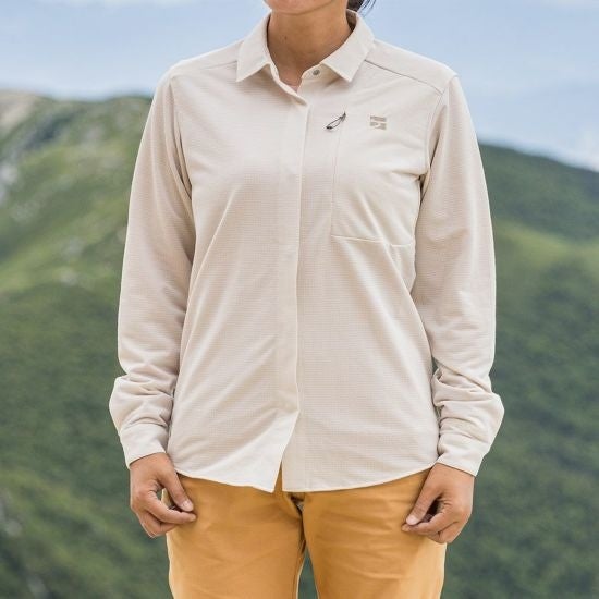 Women’s ラミースピンニットシャツ(アイボリー)