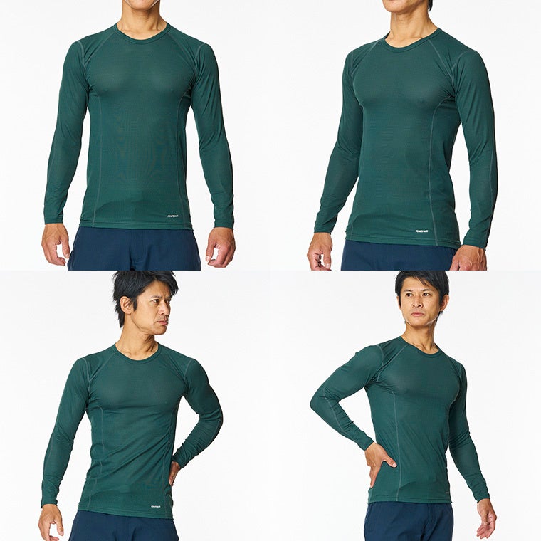 雪緑（ゆきみどり）⾊ モデル⾝⻑182㎝／Lサイズ着⽤