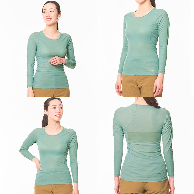 霧緑(きりみどり)⾊ モデル⾝⻑172㎝/Lサイズ着⽤