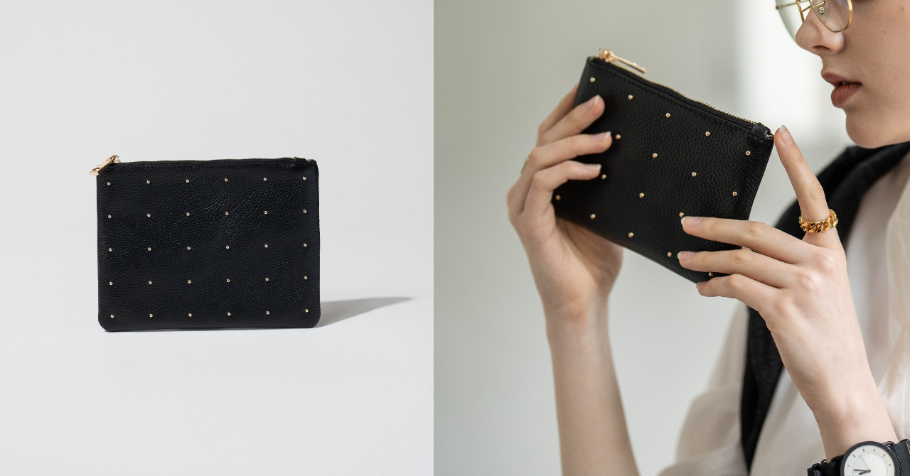 ドットレザーポーチ Mサイズ　¥3,600