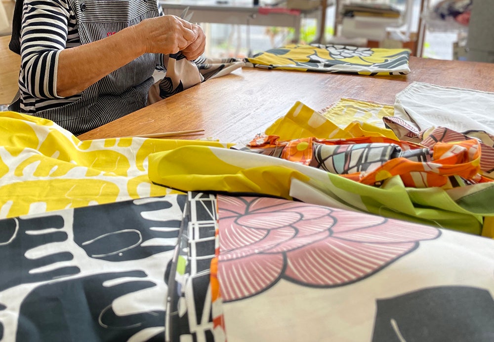 フィンランドの人気ブランドFINLAYSON(フィンレイソン) 展覧会で使用の