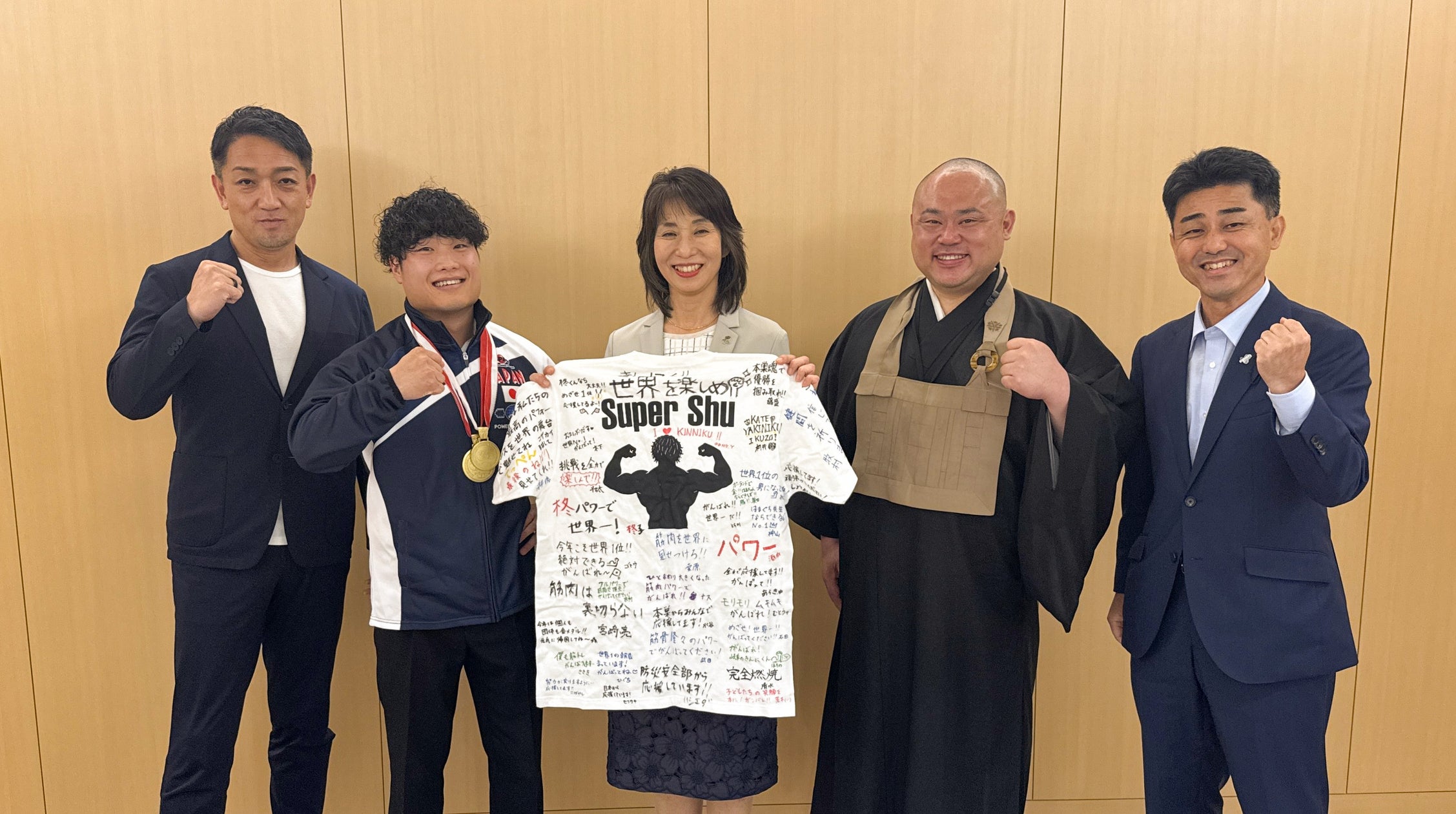 【FIT-EASY会員様がベンチプレス世界大会で優勝】濱口柊選手が足立岐阜県副知事を表敬訪問