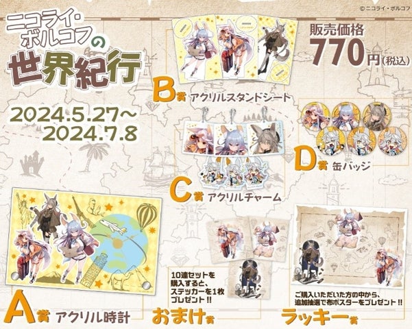 ニコライ・ボルコフの世界紀行オンラインくじが5月27日から開催!新規イラストやアイテムが豊富 ニコライ・ボルコフの世界紀行オンラインくじが5月27日から開催!新規イラストやアイテムが豊富