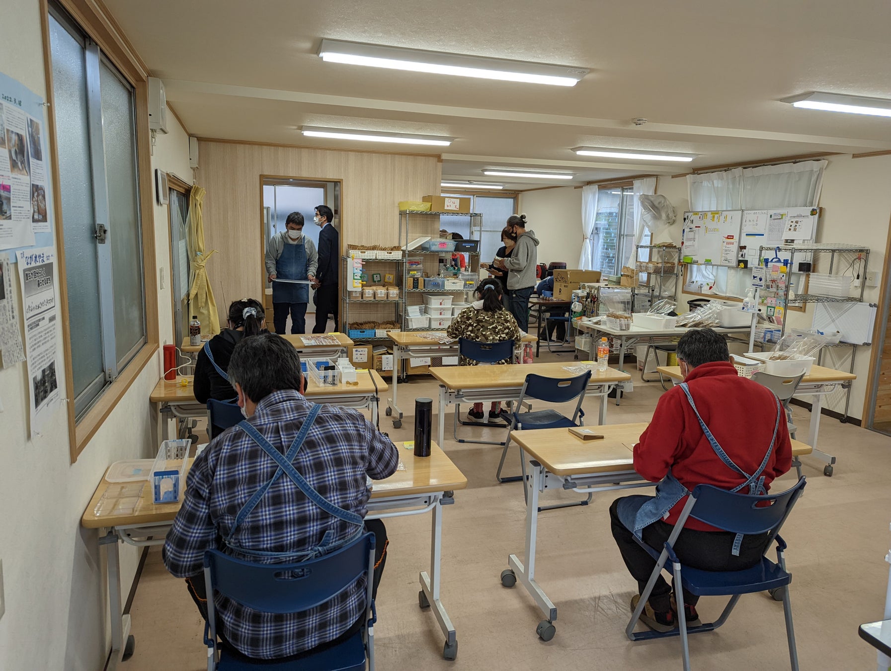 障がい者支援施設でのドリップバッグ作り。(流山市:いろいろや・ハーモニーにて)