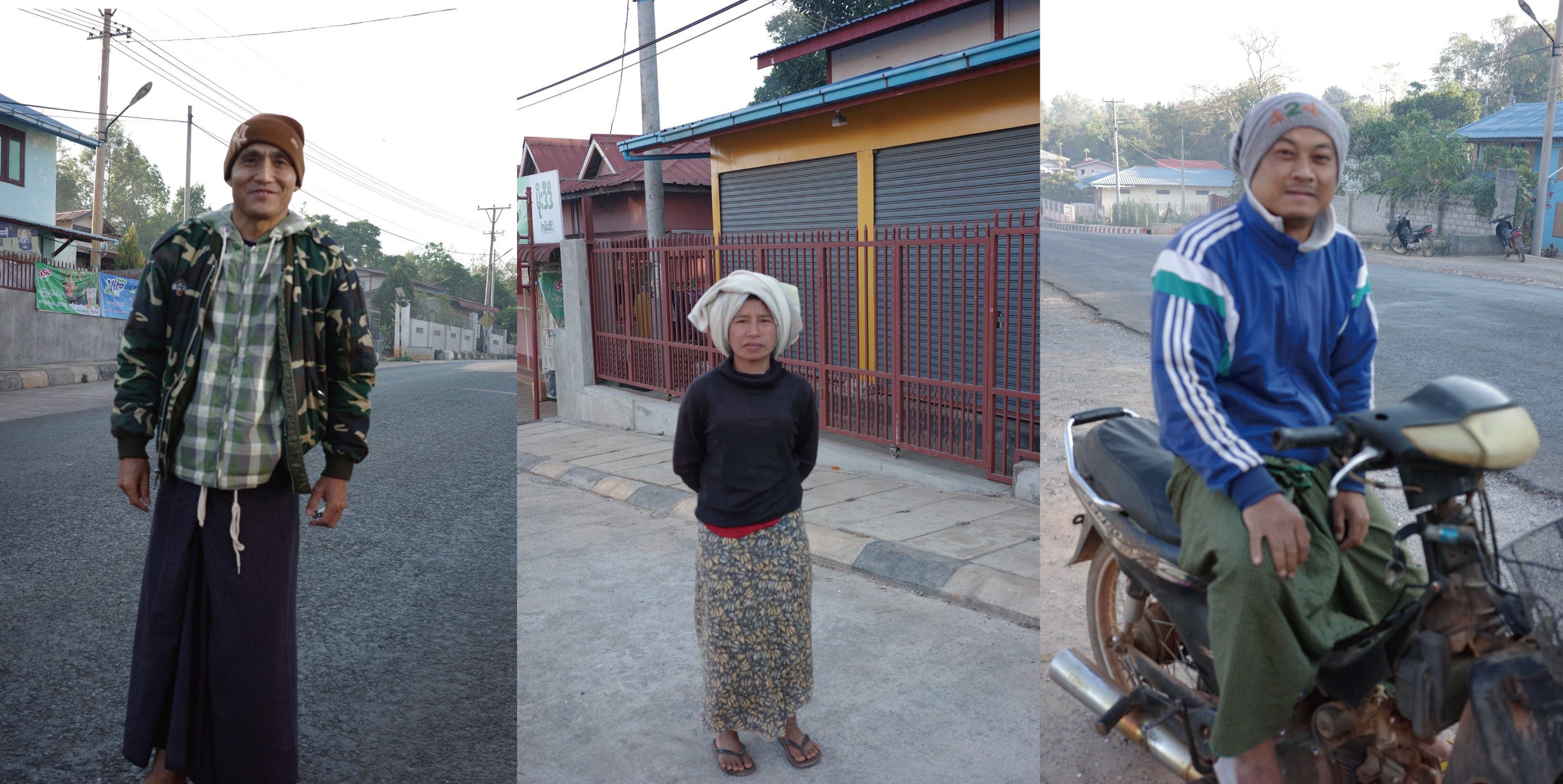 ユワンガンの人々。朝はちょっと肌寒いです。