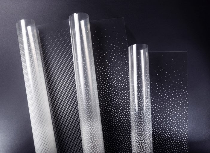 人気のグラデーションシリーズに、大判ガラス向けの継ぎ目のないグラデーション3種を含む11種類の新デザインを発売。