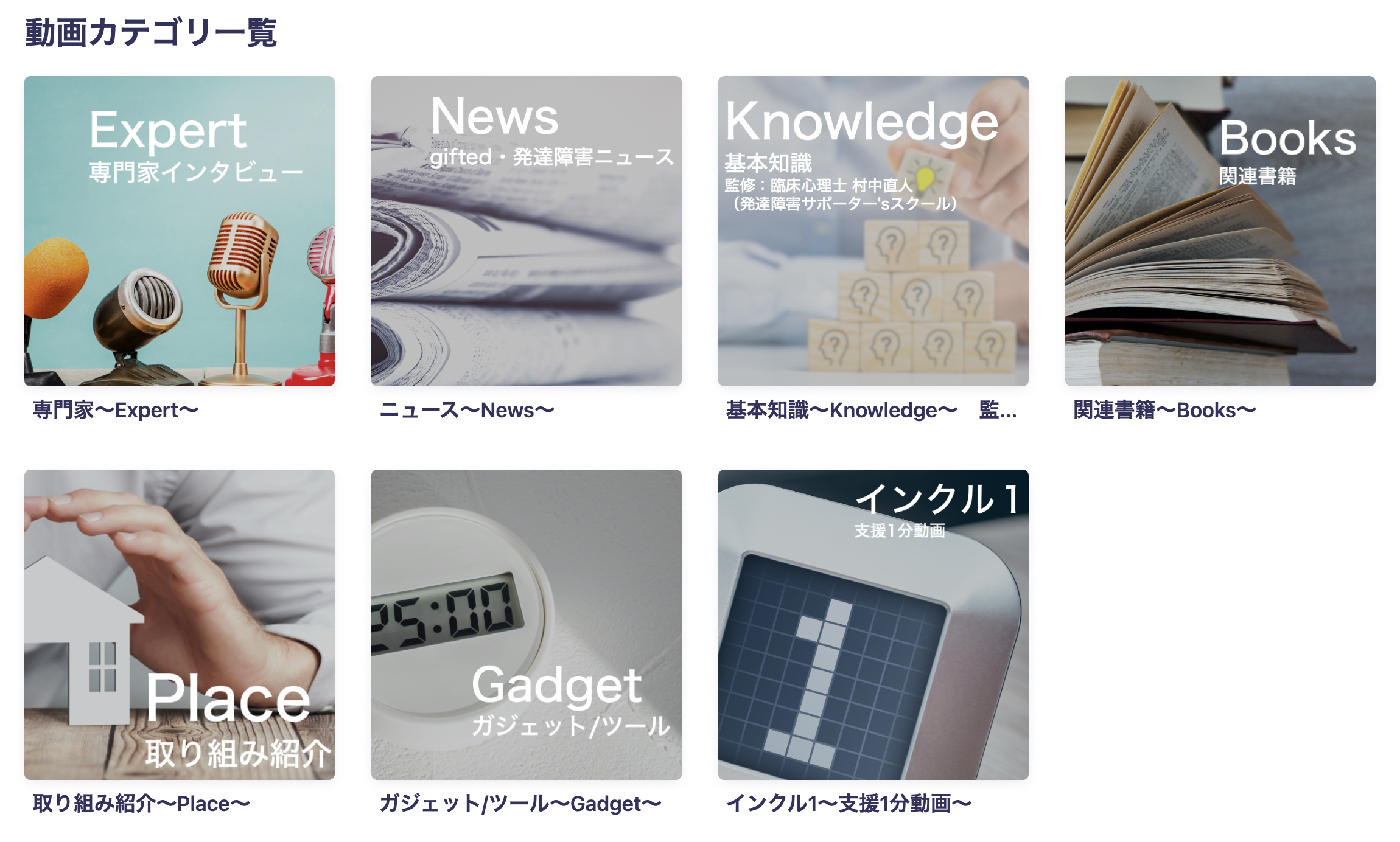 多様なカテゴリー