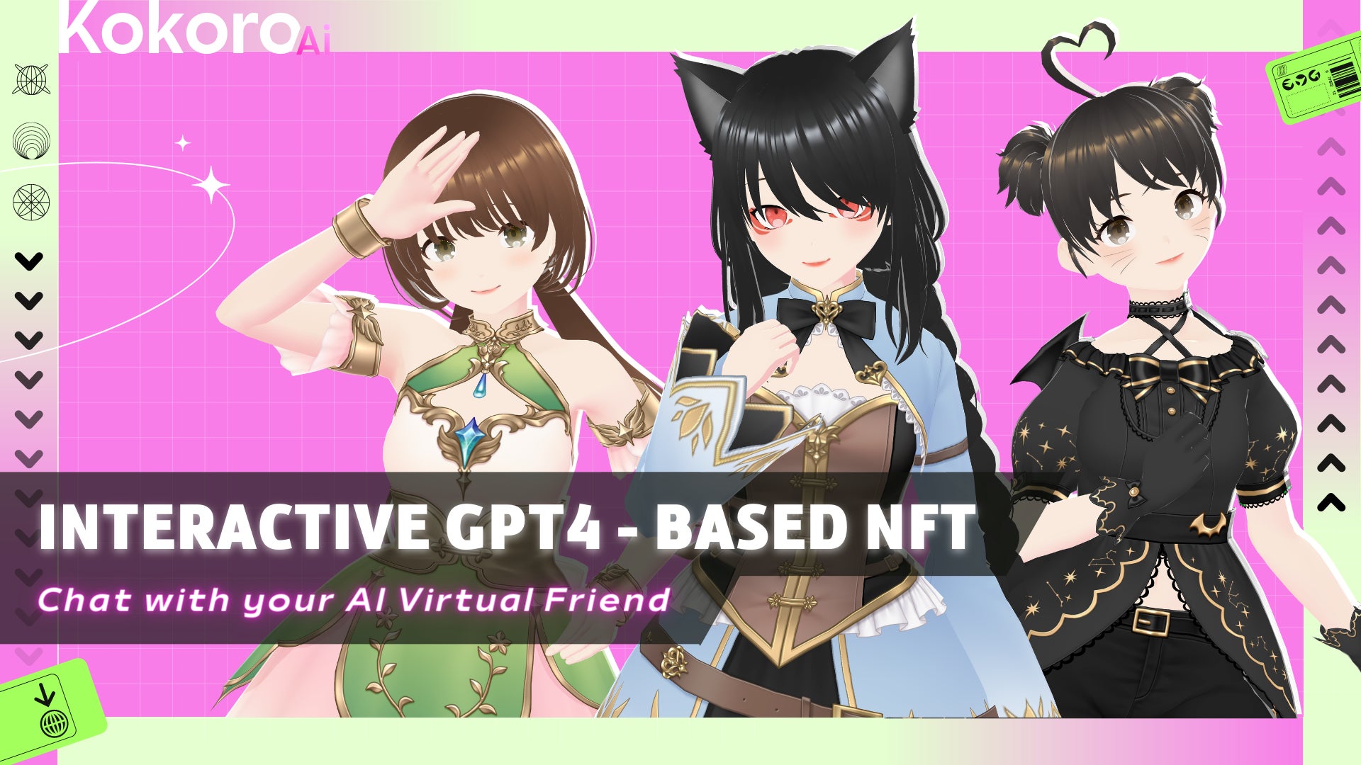 MAG HUBが運営するMugenARtに、世界初のインタラクティブ型NFT「Kokoro AI」が登場!1000以上のキャラクターから選べ、最新のGPT-4技術と音声会話機能で革新的な体験ができる! MAG HUBが運営するMugenARtに、世界初のインタラクティブ型NFT「Kokoro AI」が登場!1000以上のキャラクターから選べ、最新のGPT-4技術と音声会話機能で革新的な体験ができる!