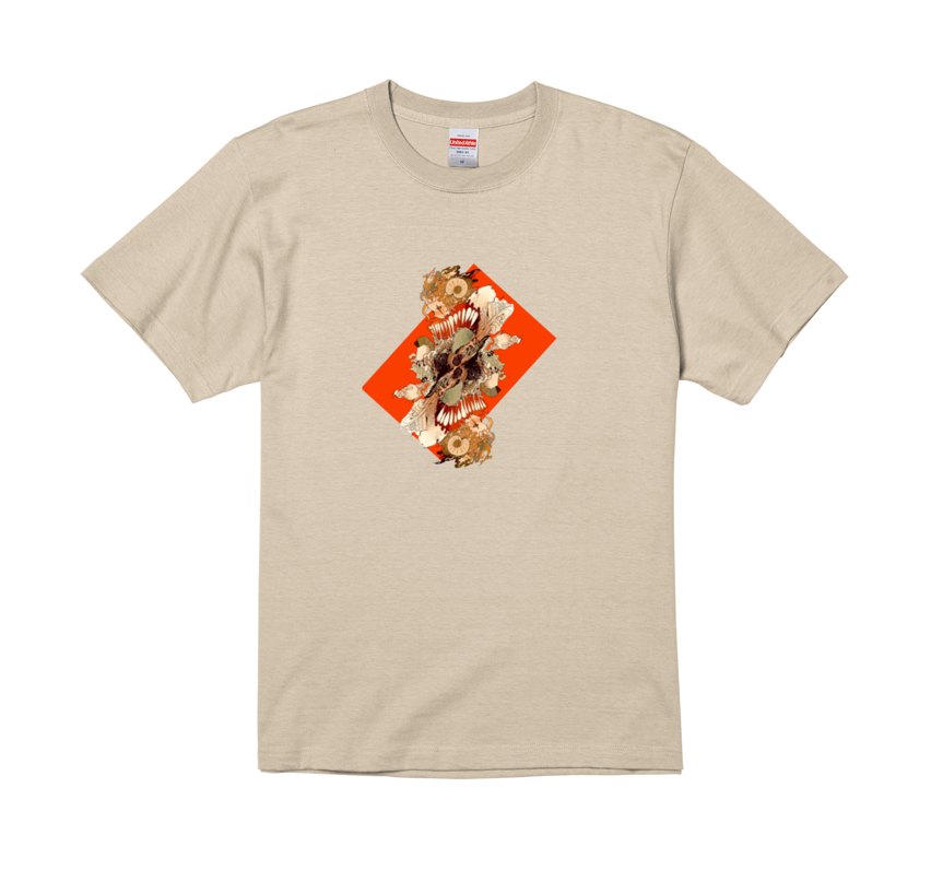 クリエイターのイラストでカスタマイズしたTシャツのサンプル