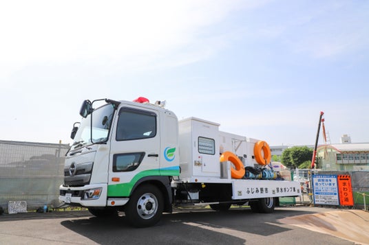 排水ポンプ車の合同実働訓練 排水ポンプ車の合同実働訓練
