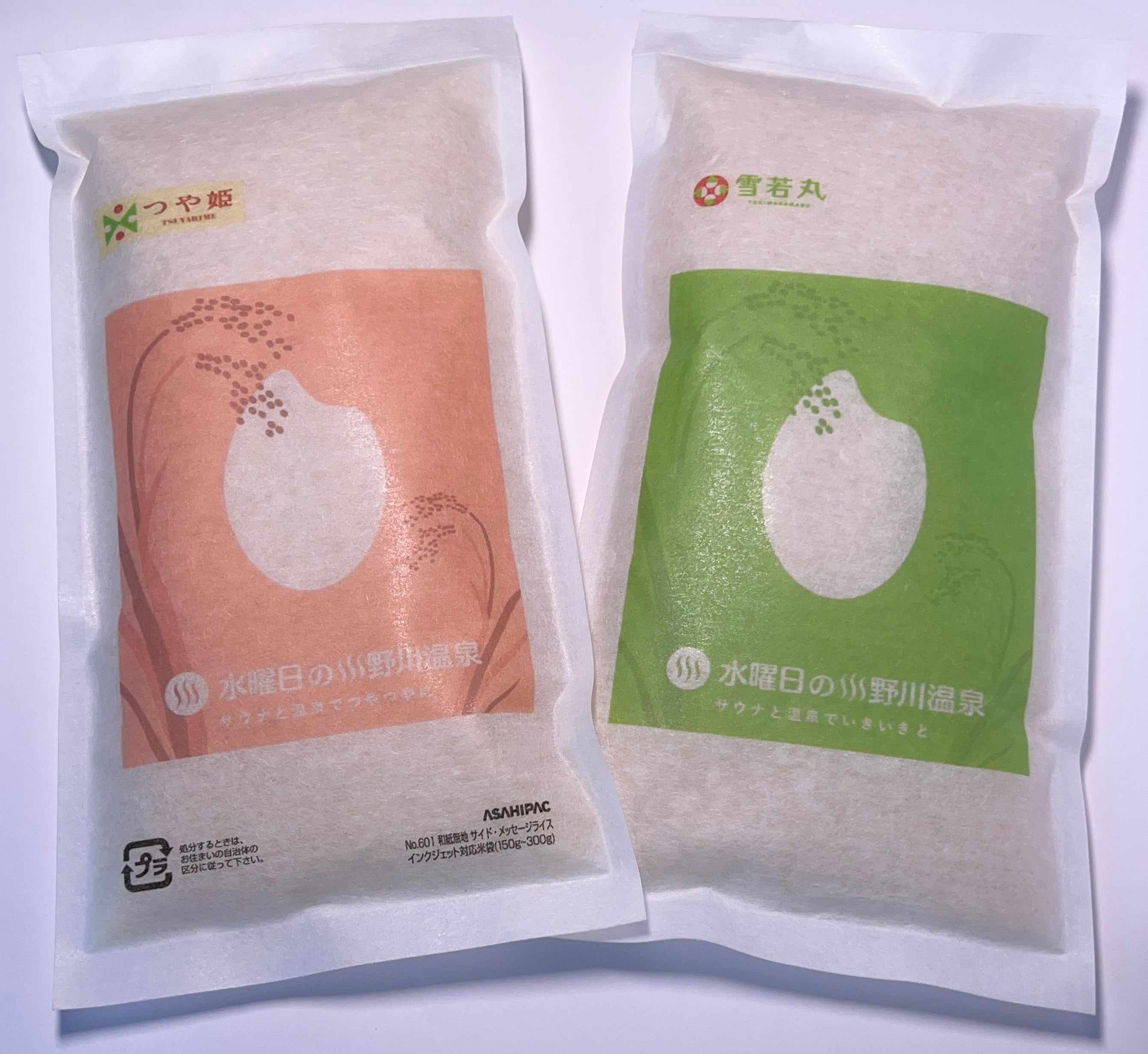 オリジナルパッケージの「つや姫」「雪若丸」