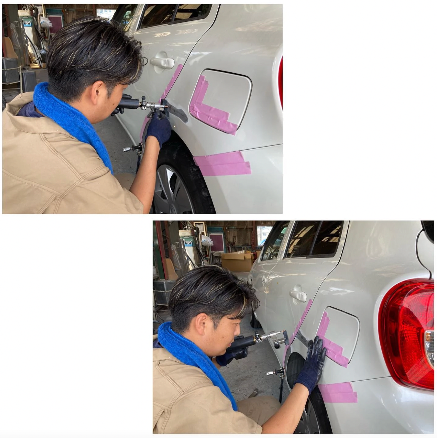 凹んだ箇所のスタッド溶接での引き出し - ウルトラスポットNANO - EXRIZE協力 