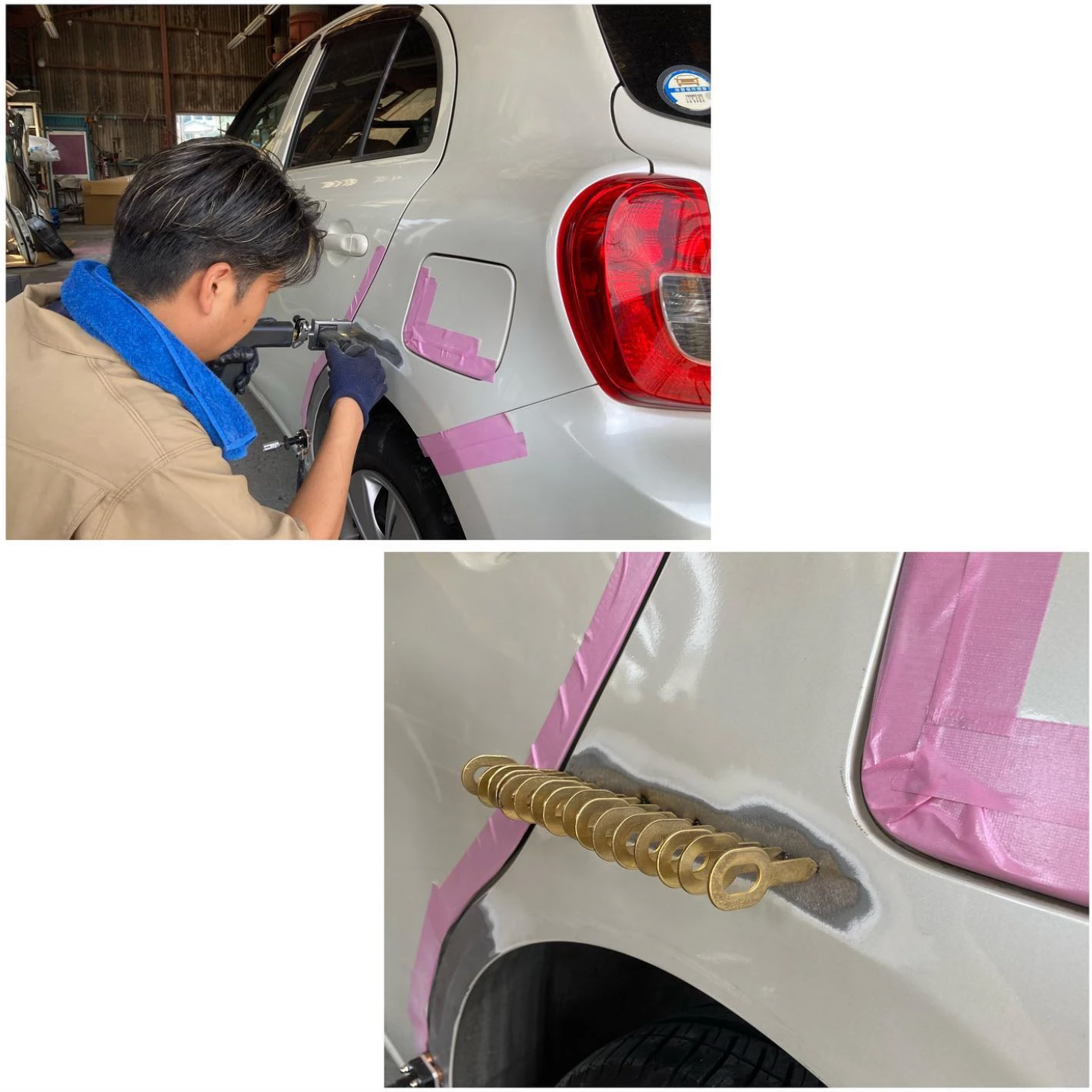 凹んだ箇所のスタッド溶接での引き出し - ウルトラスポットNANO - EXRIZE協力 